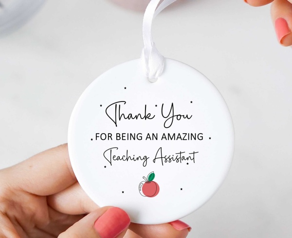 Thank You For Being An Amazing Teaching Assistant Ceramic Gift Ornament